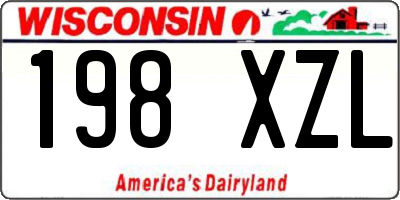 WI license plate 198XZL