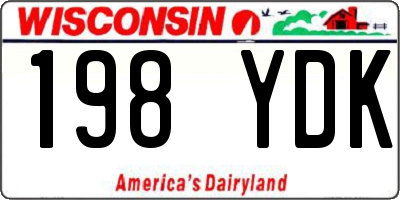 WI license plate 198YDK
