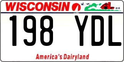 WI license plate 198YDL
