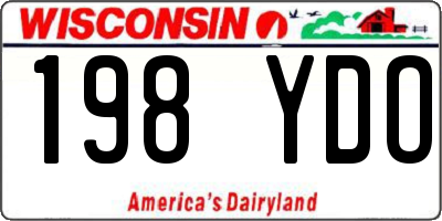 WI license plate 198YDO