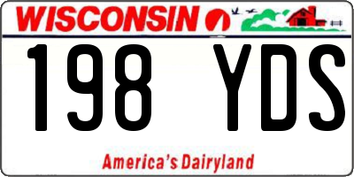WI license plate 198YDS