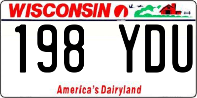 WI license plate 198YDU