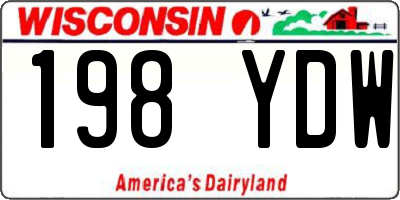 WI license plate 198YDW