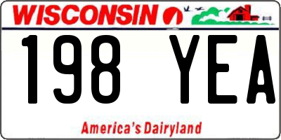WI license plate 198YEA