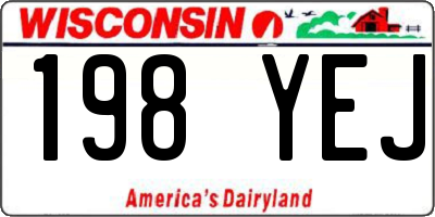 WI license plate 198YEJ
