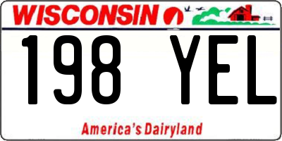 WI license plate 198YEL