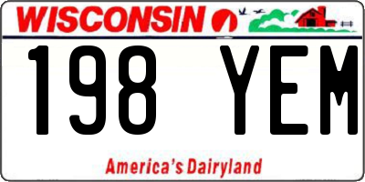 WI license plate 198YEM
