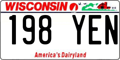 WI license plate 198YEN