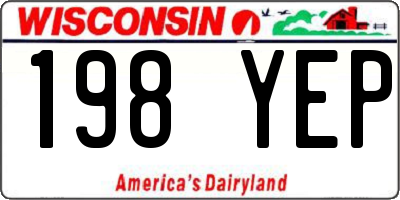 WI license plate 198YEP