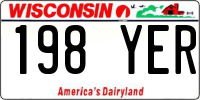 WI license plate 198YER