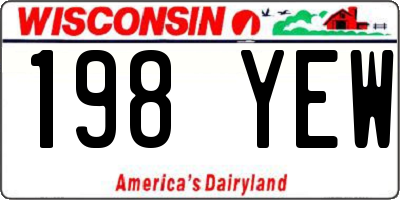 WI license plate 198YEW