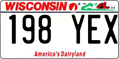 WI license plate 198YEX