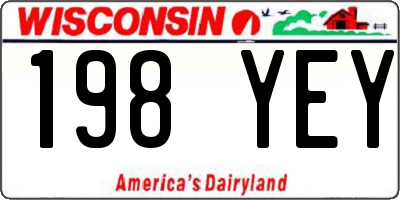 WI license plate 198YEY