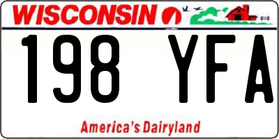 WI license plate 198YFA