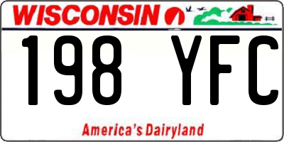 WI license plate 198YFC