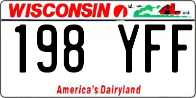 WI license plate 198YFF