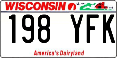 WI license plate 198YFK