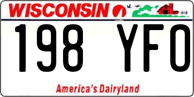 WI license plate 198YFO