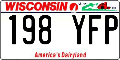 WI license plate 198YFP