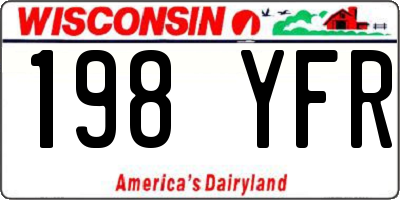 WI license plate 198YFR