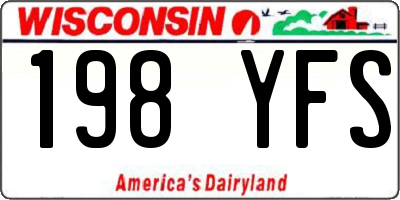 WI license plate 198YFS