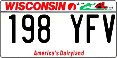 WI license plate 198YFV