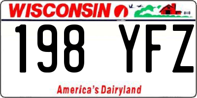 WI license plate 198YFZ