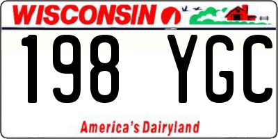 WI license plate 198YGC