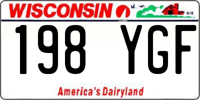 WI license plate 198YGF
