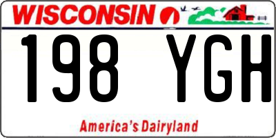 WI license plate 198YGH