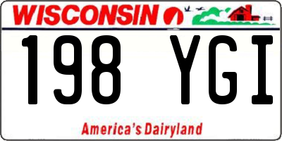 WI license plate 198YGI