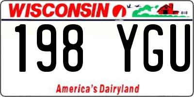 WI license plate 198YGU