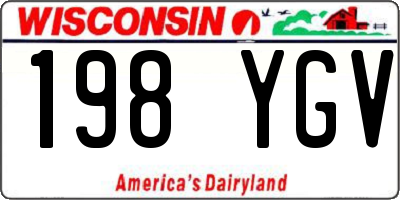 WI license plate 198YGV