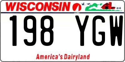 WI license plate 198YGW