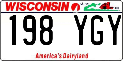 WI license plate 198YGY