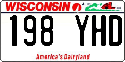 WI license plate 198YHD