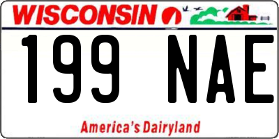 WI license plate 199NAE