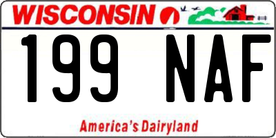 WI license plate 199NAF