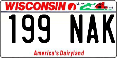 WI license plate 199NAK