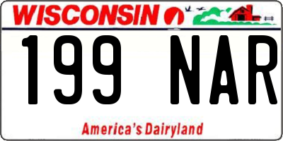 WI license plate 199NAR