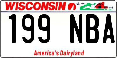 WI license plate 199NBA