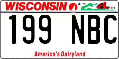 WI license plate 199NBC