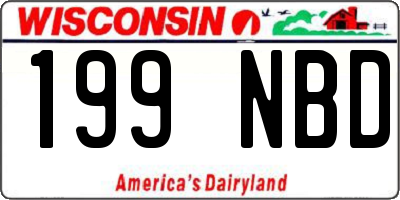 WI license plate 199NBD