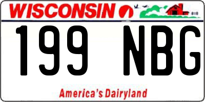 WI license plate 199NBG