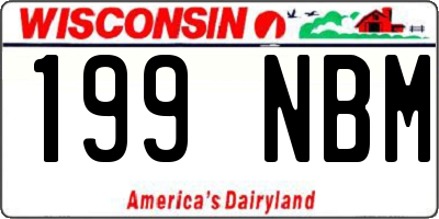 WI license plate 199NBM