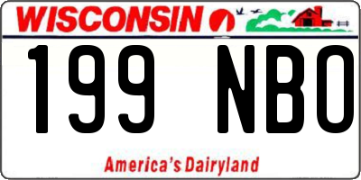 WI license plate 199NBO