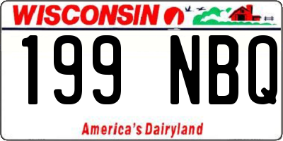 WI license plate 199NBQ