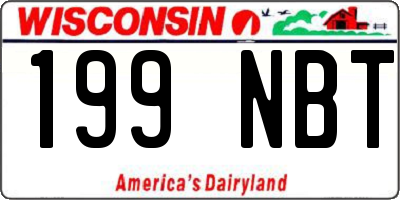WI license plate 199NBT