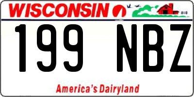 WI license plate 199NBZ