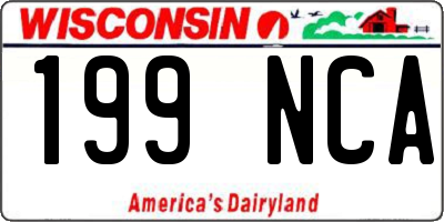 WI license plate 199NCA